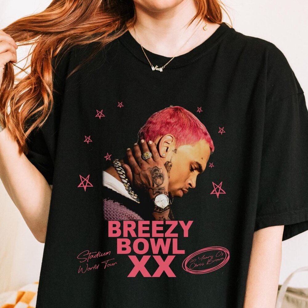 Chris Brown Breezy Bowl XX Tour 2025 T-shirt, Breezy Bowl tee 05